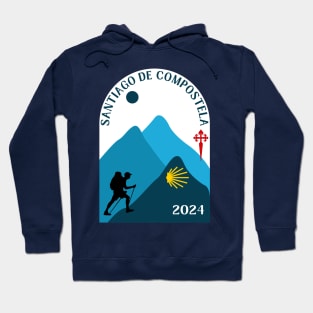 Camino de Santiago de Compostela 2024 Man Walking Hoodie